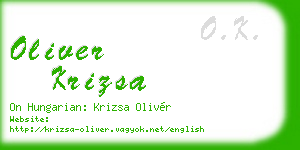 oliver krizsa business card