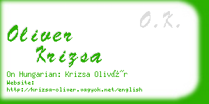 oliver krizsa business card